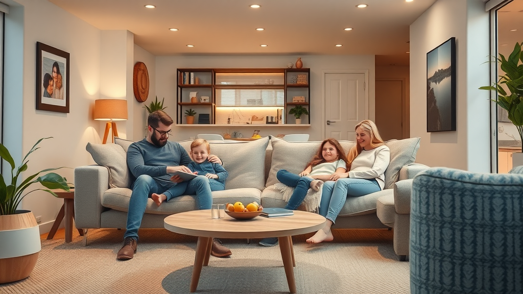 inviting family living space benefiting from even, warm underfloor heating, underfloor heating system, comfort