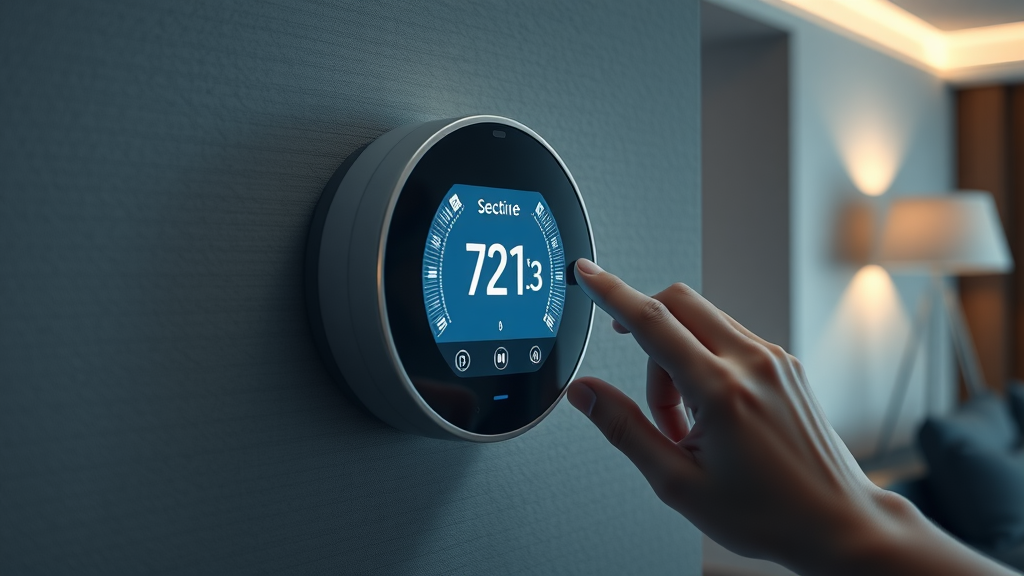 Modern digital smart thermostat used for controlling electric underfloor heating and managing running costs