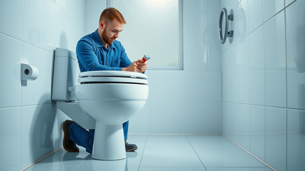 Plumber performing toilet repair services to stop leaks and save water
