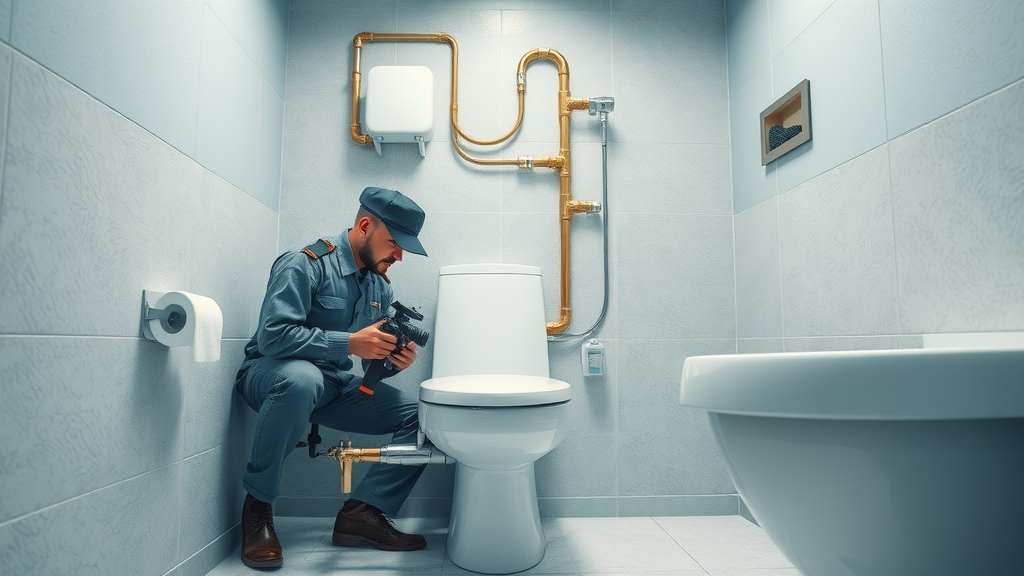 Specialist inspecting toilet pipes to provide expert toilet repair services