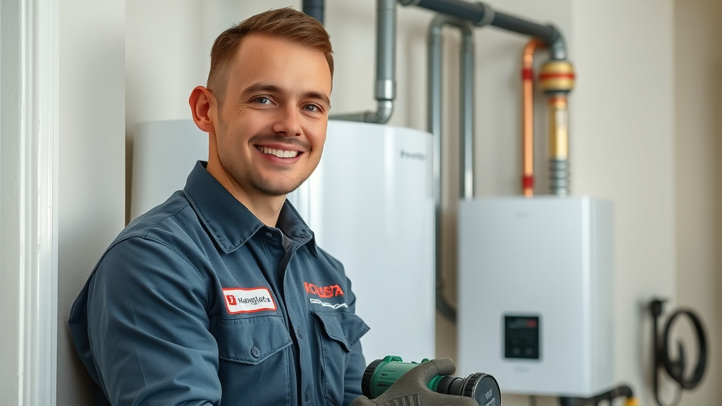 Heating engineer upgrading to modern boiler for better heating system