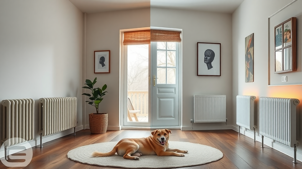 Before and after heating system upgrades for improved energy efficiency