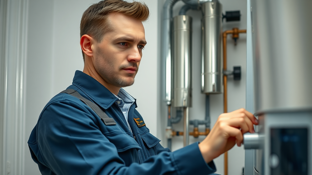 Derbyshire heating professional servicing modern boiler for efficient home warmth