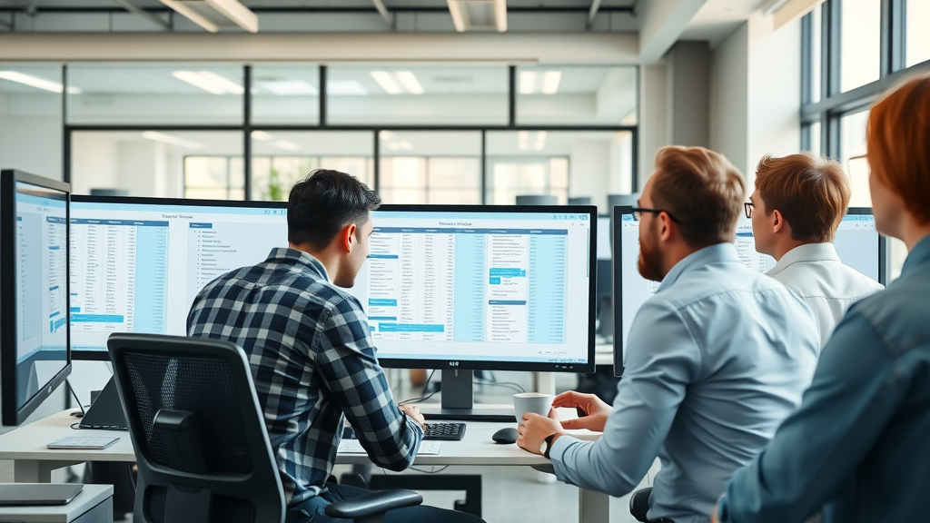 Modern office equipped with plumbing management software for efficient plumbing business management